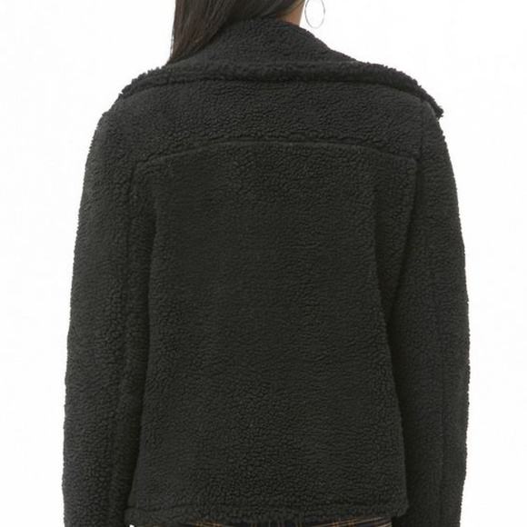 NWT Black Faux Shearling Moto Jacket - Picture 2 of 2